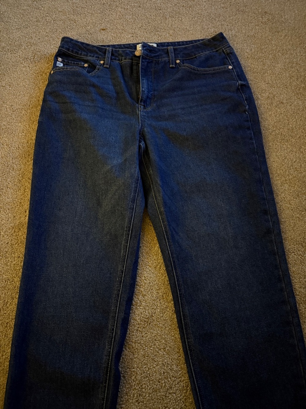Seven7 Straight-Leg Women’s Jeans in Dark Blue Denim